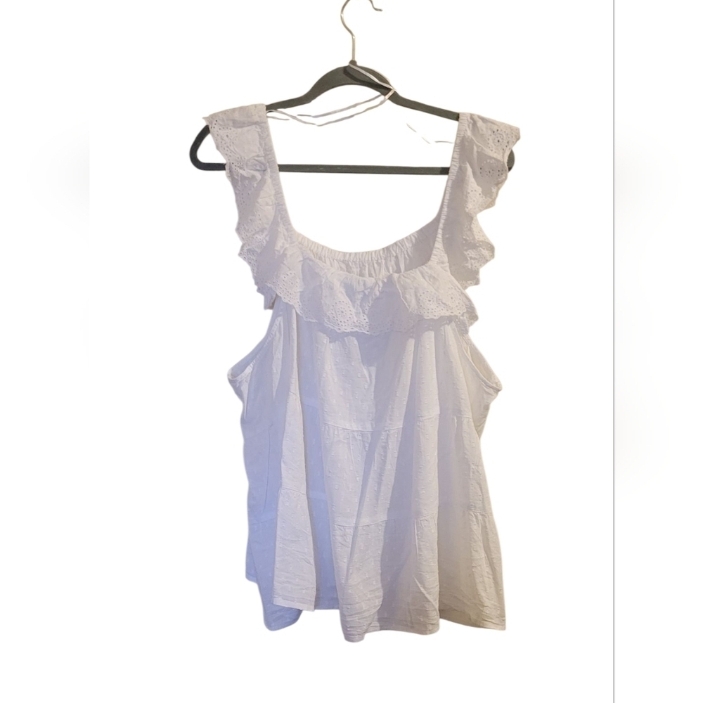 Old Navy White Ruffled Women's Tank Top Size 4X NWOT